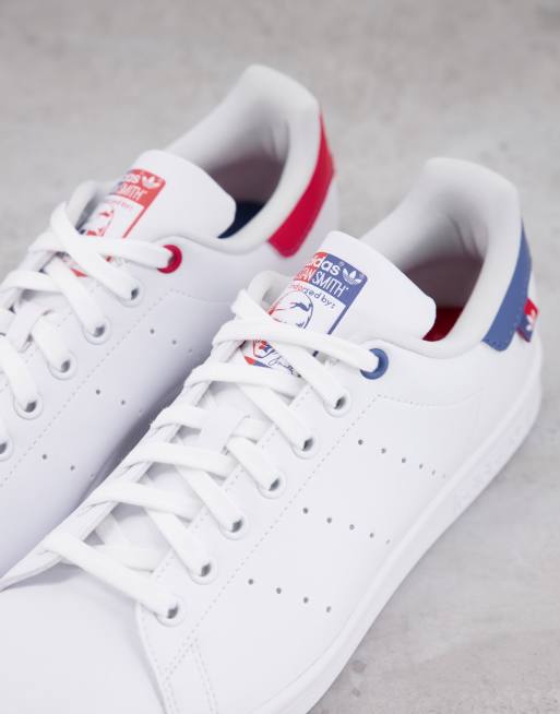 adidas Originals Stan Smith colour block trainers in blue and red mix WHITE