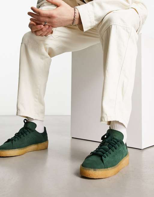 adidas Originals – Stan Smith Crepe – Ciemnozielone buty sportowe