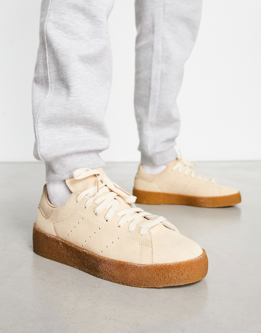 Shop Adidas Originals Stan Smith Crepe Sneakers In Beige With Gum Sole-neutral