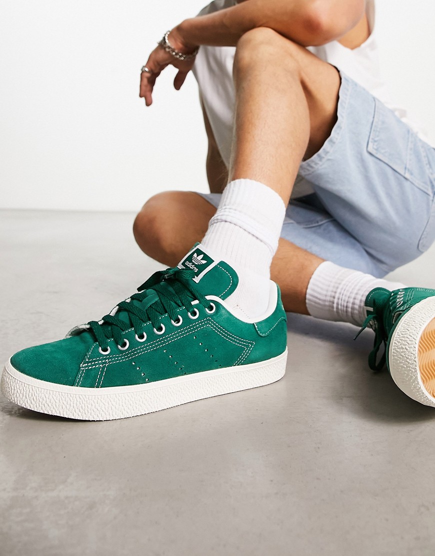 adidas Originals Stan Smith CS trainers in green with contrast stitching