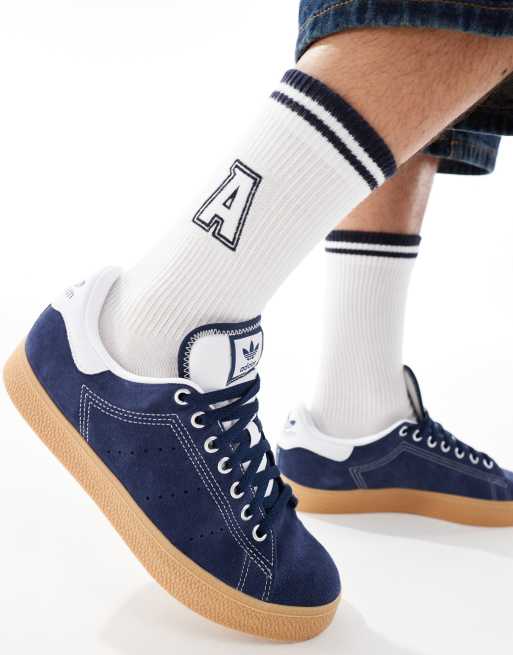 adidas Originals Stan Smith CS trainers in indigo with gum sole ASOS