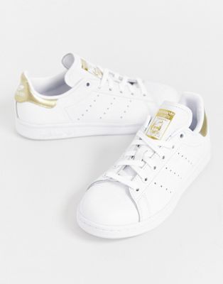 adidas originals stan smith in white and metallic gold