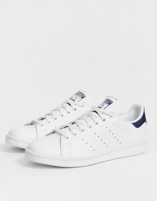 Mens SZ 9 Adidas Stan Smith White/Navy Blue Sneakers~READ~20325