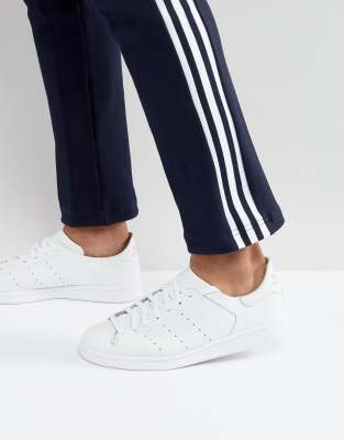 adidas stan smith leather sock white