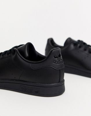 adidas black trainers leather