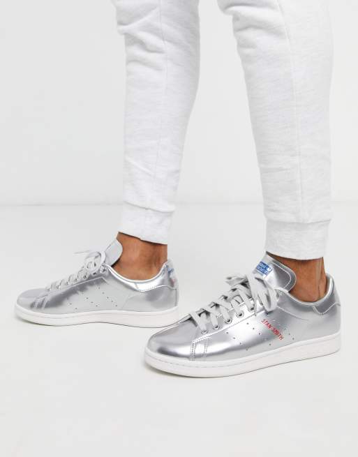 leven ontsnapping uit de gevangenis overeenkomst adidas Originals - Stan Smith - Leren sneakers in zilver | ASOS