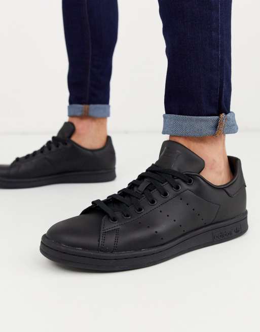 Stan smith black shoes on sale