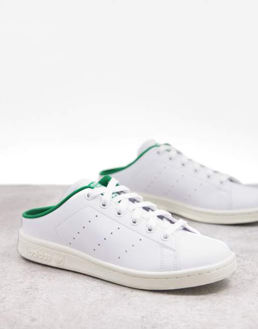 adidas Originals Stan Smith mule trainers in white and green GREY