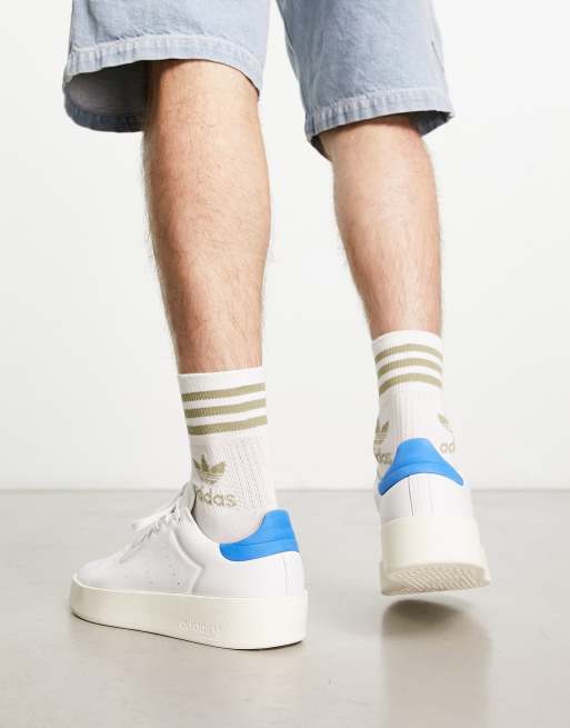 adidas Originals Stan Smith Relasted Sneakers bianche e blu ASOS