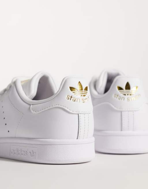 adidas Originals Stan Smith Sneaker in Weiß und Gold, 3 von 5