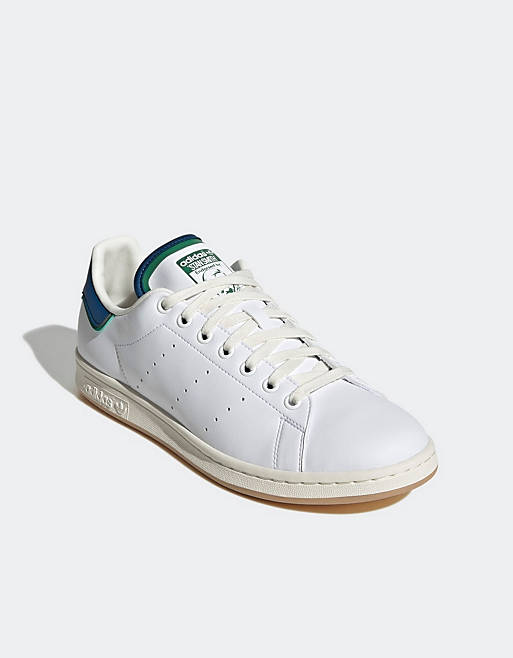 adidas Originals - Stan Smith - Sneakers bianche e blu con suola in gomma