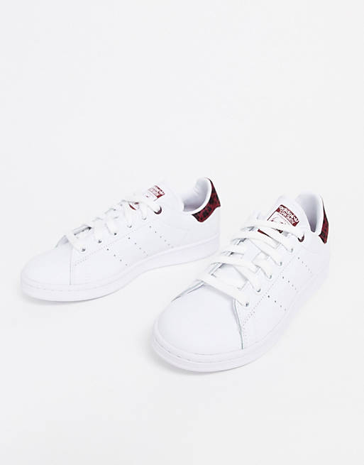 adidas Originals - Stan Smith - Sneakers bianche e bordeaux con ...