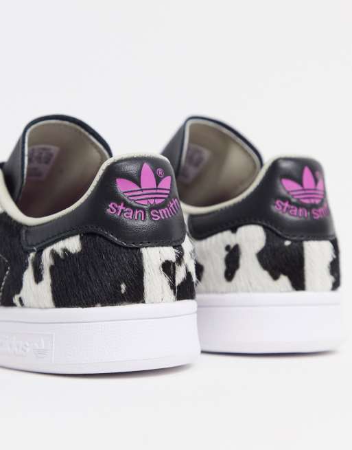 originals stan smith black animal print trainers