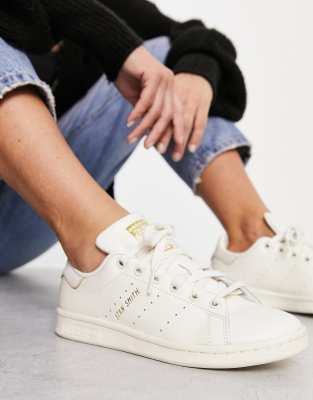 Acteur jeugd punt adidas Originals - Stan Smith - Sneakers in gebroken wit met goud | ASOS