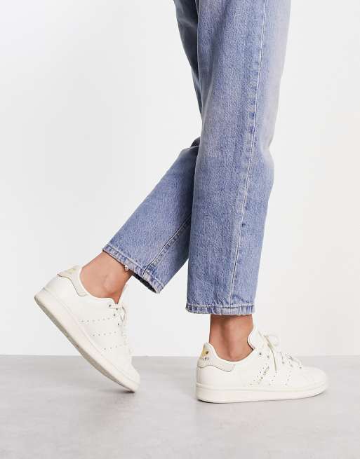 Teken zwaan overloop adidas Originals - Stan Smith - Sneakers in gebroken wit met goud | ASOS