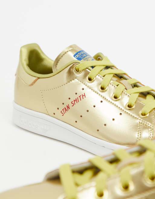 adidas Originals Stan Smith Pink And Gold Sneakers Women in White