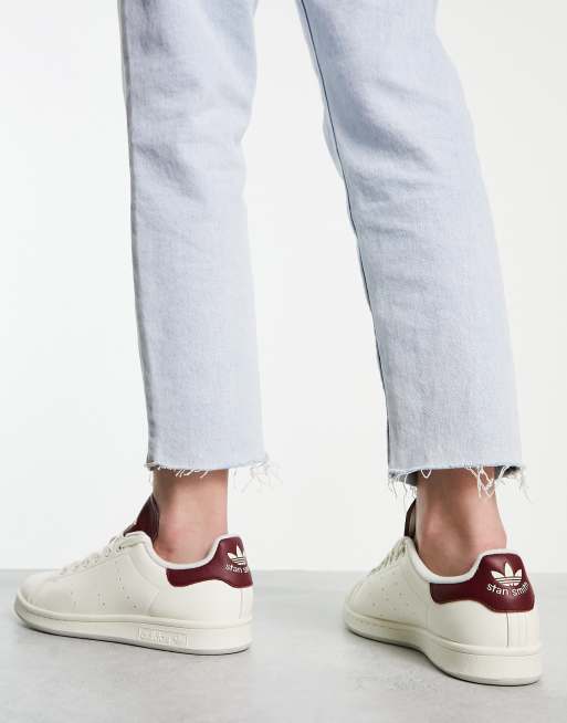 Adidas stan clearance smith white burgundy