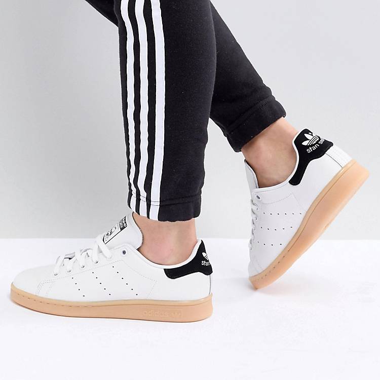 adidas Originals Stan Smith Sneakers In Off White With Gum Sole