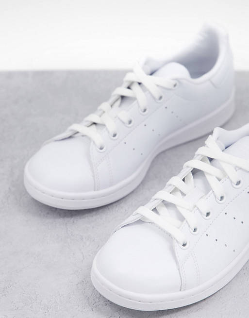corn dramatic straw adidas Originals Stan Smith sneakers in triple white - WHITE | ASOS