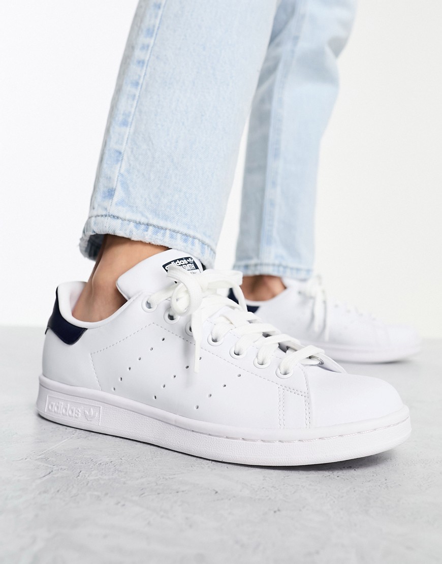 Adidas Originals Stan Smith Sneakers In White And Navy - White | ModeSens