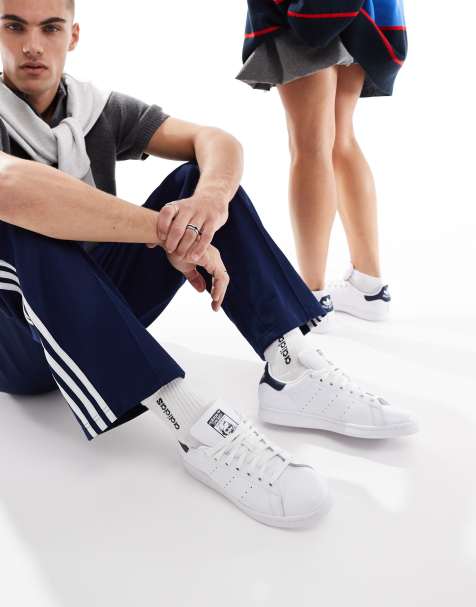 adidas Originals Stan Smith sneakers in white and blue - view 1