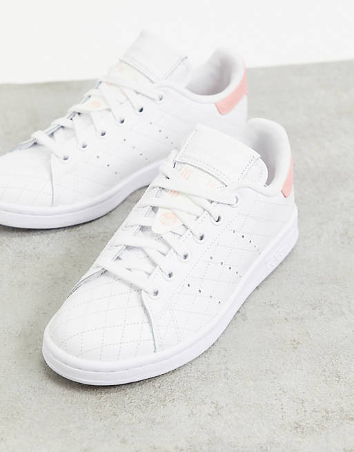 strømper Evne dansk adidas Originals Stan Smith sneakers in white and pink | ASOS