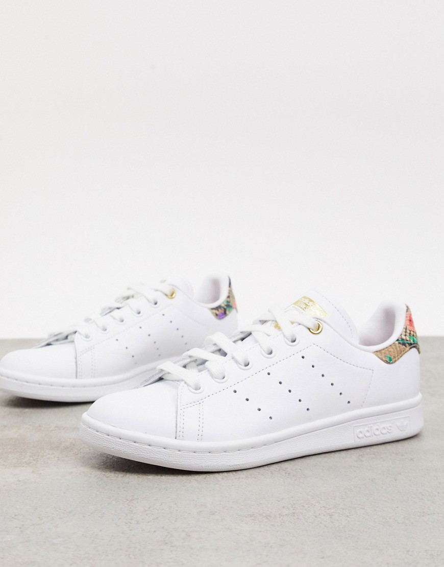 ADIDAS ORIGINALS STAN SMITH SNEAKERS IN WHITE AND SNAKE PRINT,FV3086