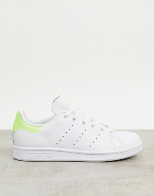 adidas originals white and yellow stan smith sneakers