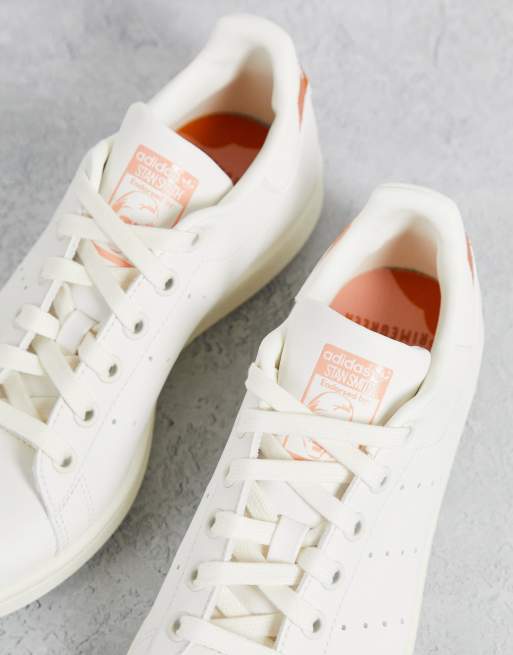 adidas Originals Stan Smith sneakers in white with blush detail