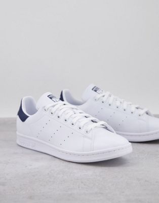 adidas Originals Stan Smith sneakers in white with navy tab - ASOS Price Checker