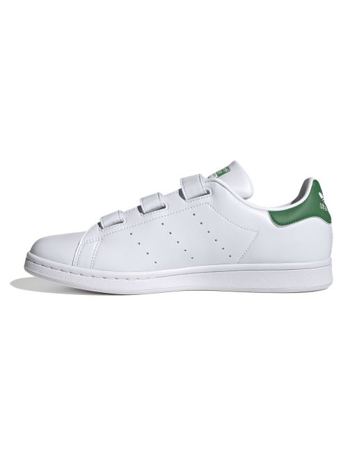 Kleren Anoniem Vallen adidas Originals Stan Smith - Sneakers in wit en groen met klittenband |  ASOS