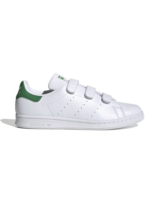 Matig Frustrerend Voorzichtig adidas Originals Stan Smith - Sneakers in wit en groen met klittenband |  ASOS