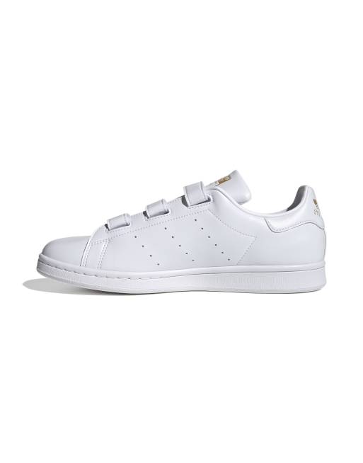 adidas Originals Stan Smith Sneakers triplo bianco con chiusura a strappo