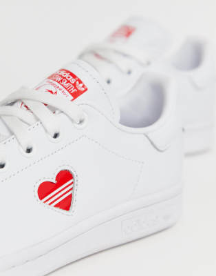 stan smith red heart trainers
