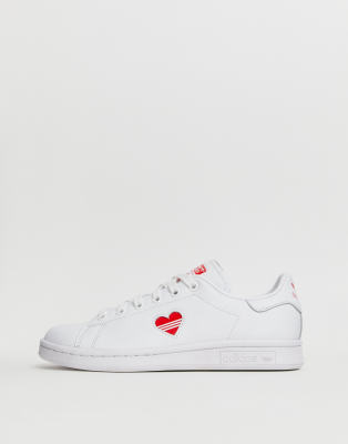 stan smith red heart trainers