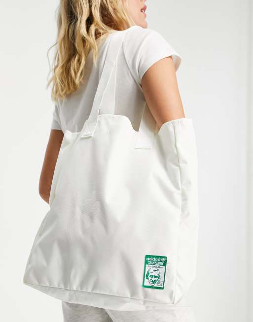 adidas Sportswear logo tote bag in off white