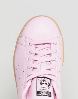 adidas originals stan smith trainers in pink with gum sole