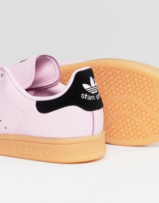 adidas originals stan smith trainers in pink with gum sole