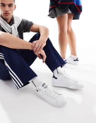 adidas Originals Stan Smith trainers in white and blue