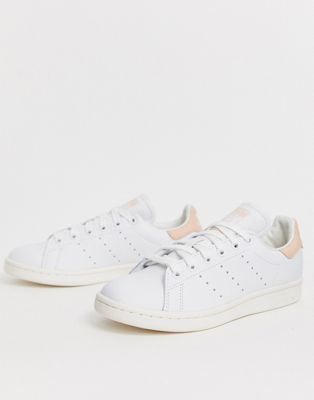 adidas originals stan smith trainers in white and pink