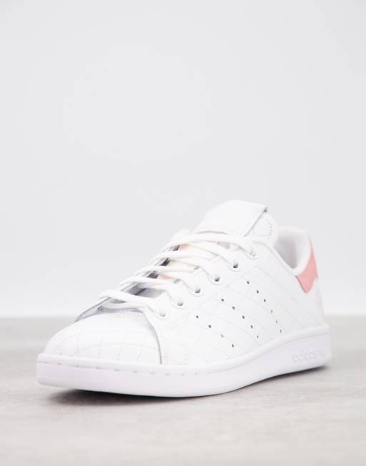 Adidas originals women's 2025 stan smith white/pink