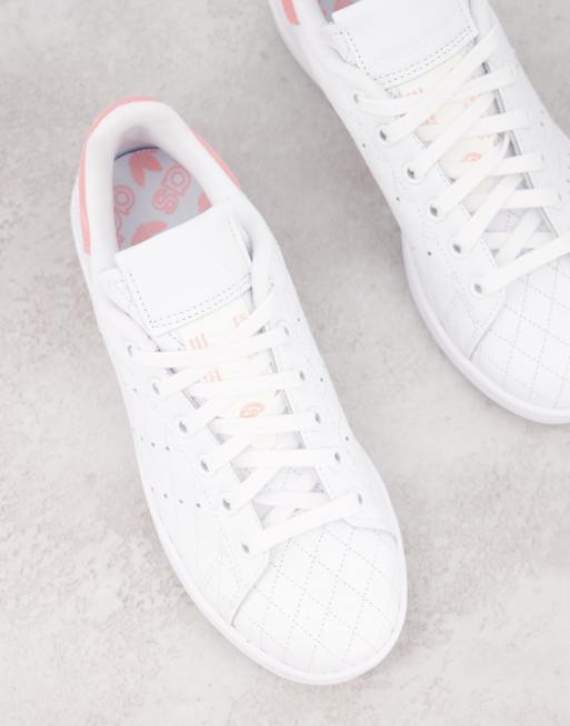 adidas Originals Stan Smith trainers in white and pink