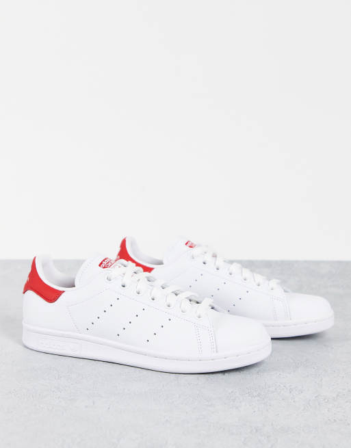 Red stan smith on sale trainers