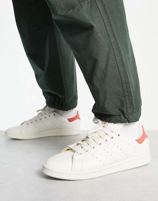 adidas Originals Stan Smith trainers in white and red