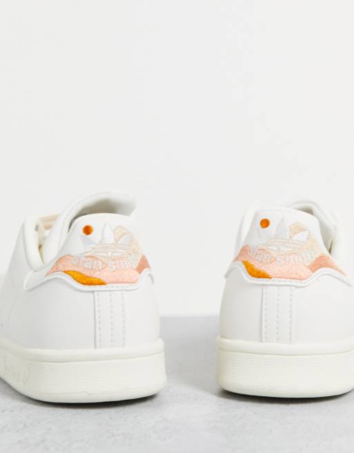 adidas Originals Stan Smith trainers in white with blush detail ASOS