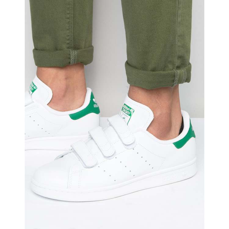 Adidas stan smith velcro grise sale