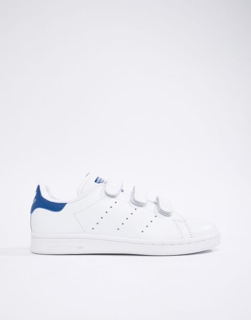 adidas Originals Stan Smith Velcro trainers In White And Blue