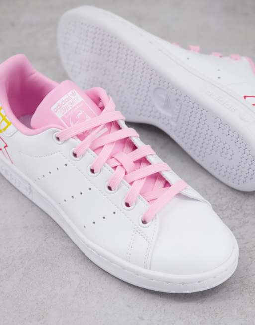 Stan smith womens outlet embossed white raw pink