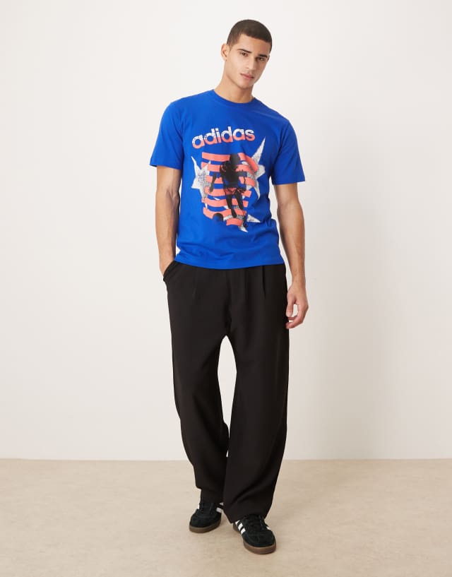 adidas Originals star graphic tee in blue | ASOS