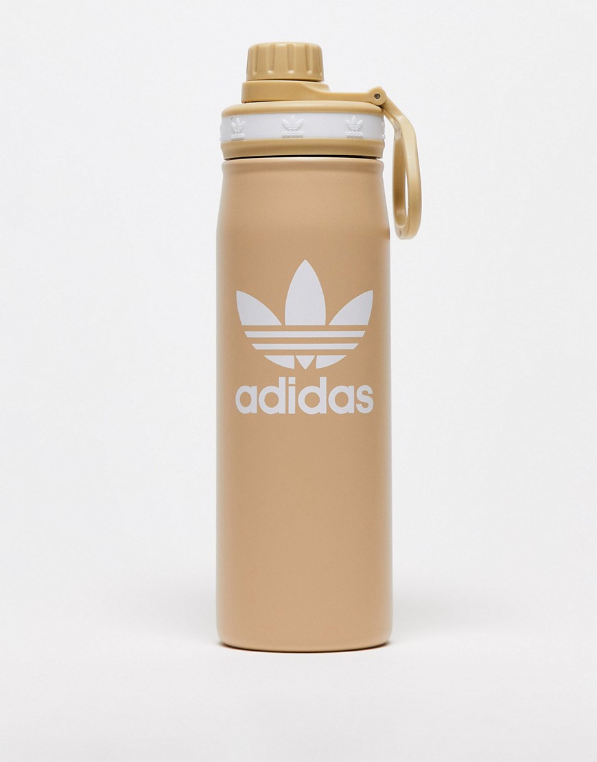 Adidas Originals steel 600ml metal bottle in beige-Black